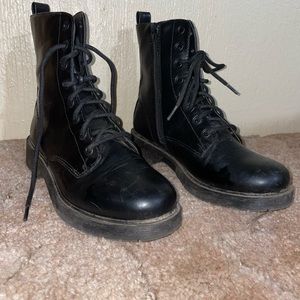 Black combat boots